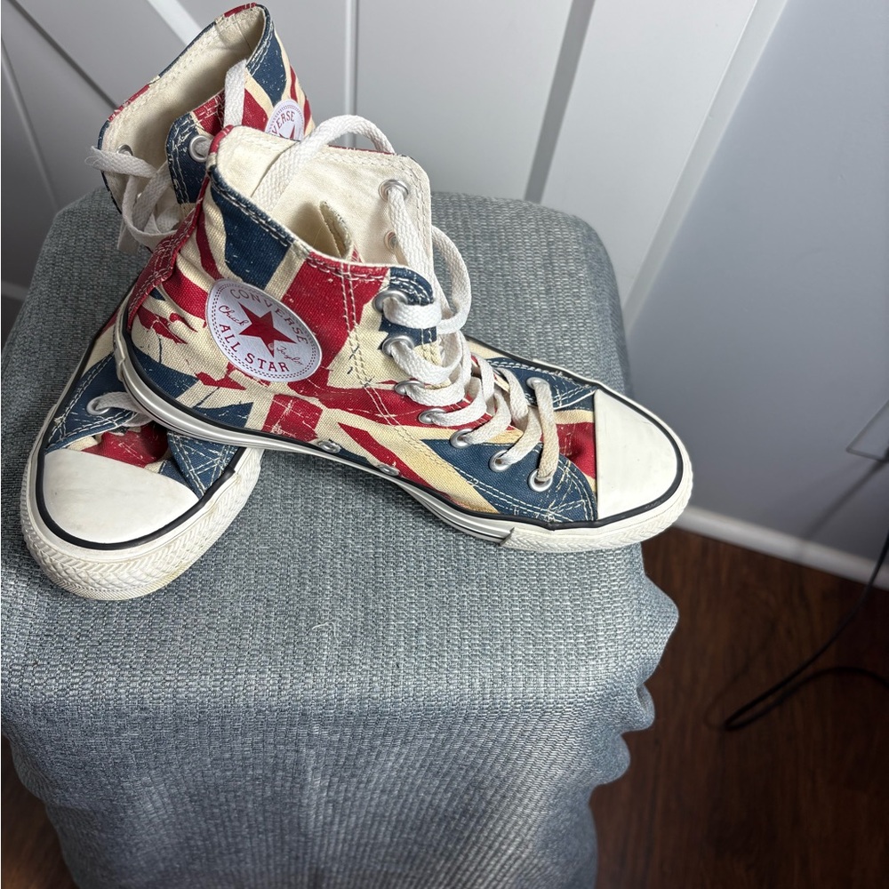 Y2K Converse Chuck Taylor Distressed  Red White Blue Womens Size 8; Men’s Size 6 - Picture 6 of 8
